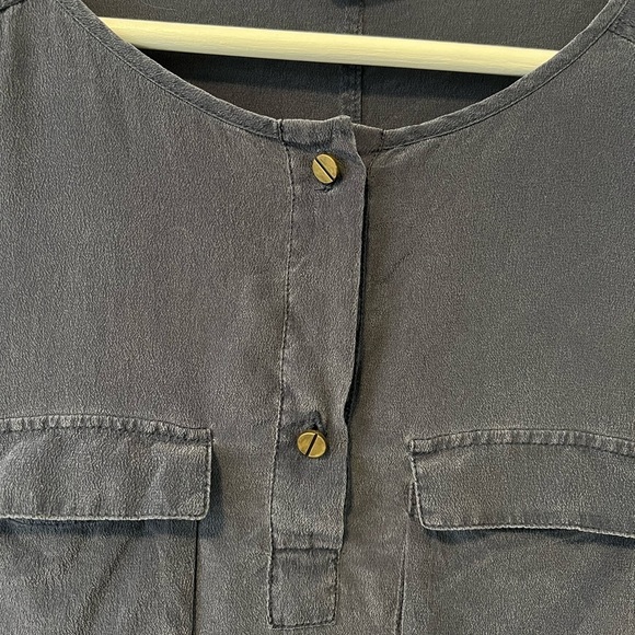 Club Monaco 100% Silk Navy Blouse - Picture 3 of 9